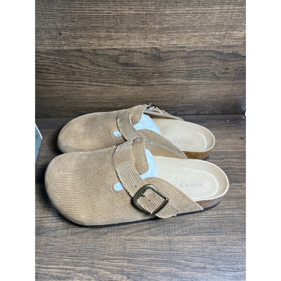 Sun + Stone Men\'s Kyler Corduroy Slip-On Clogs Sandals Beige 8 New